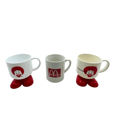 Vintage McDonalds Cups and Mug Lot of 3
