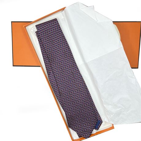 Hermes Paris 100% Silk Tie, New in Presentation Box
