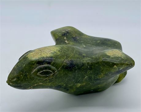 Inuit Green Carved Stone Bird