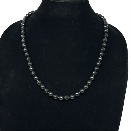 Vintage Japan Black Bead Necklace