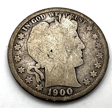 1900 Silver Barber Half Dollar