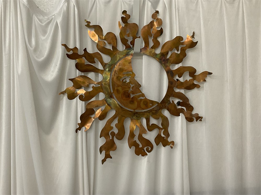 Metal Work Moon Rust Belt Revival Online Auctions - Metalwork “MOON” Wall Hanging