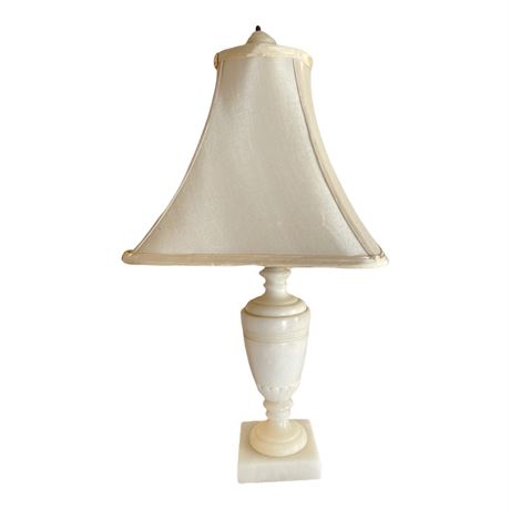 Alabaster and Marble Carved Occasional Table Lamp