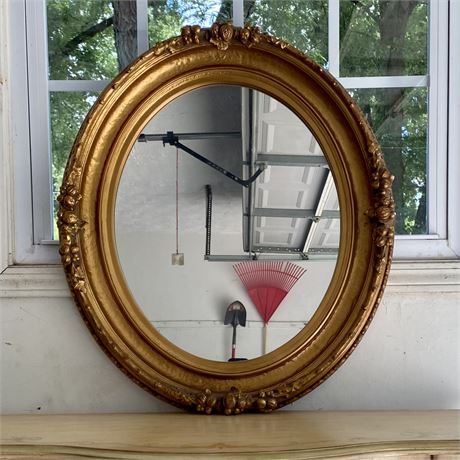 The Bombay Company Thick Gold Framed Oval MIrror