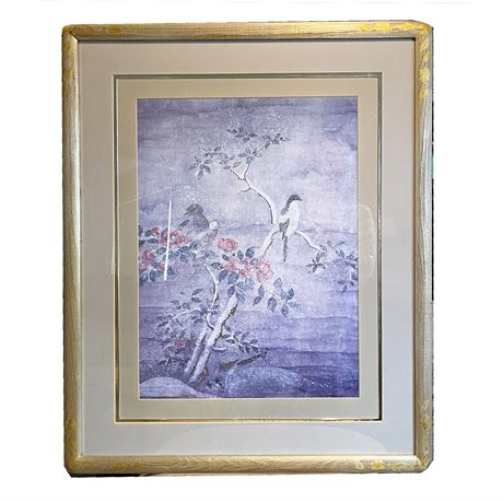Decorator Japanese Floral and Bird Watercolor Print