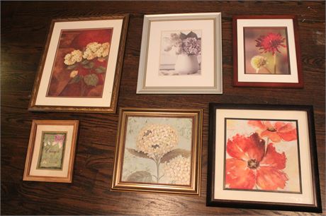 Assorted Framed Floral Prints