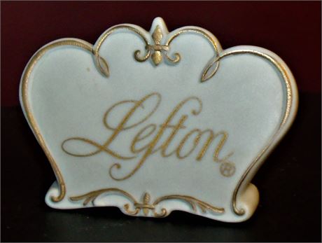 LEFTON porcelain sign