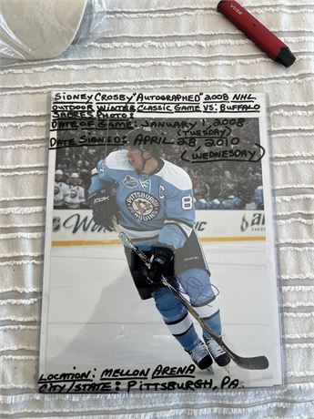 Sidney Crosby Signed Photo