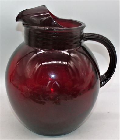 Ruby glass ball jug Full Size