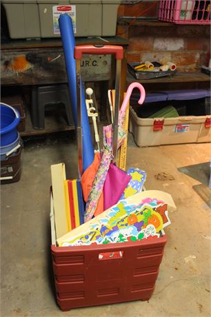 Rolling Crate Tote with Classroom Supplies and More