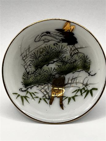 Hand Painted Japanese Bird in Marsh Candy Bowl