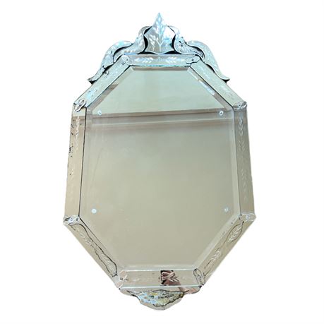 Antique Etched and Layered Marquis Wall Mirror