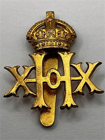 British Army 20th Hussars Regiment Cap Badge Lapel Pin