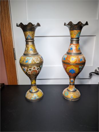 Brass Painted Vases