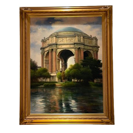 Peter Green Signed "Gazebo By The Water", Oil on Canvas