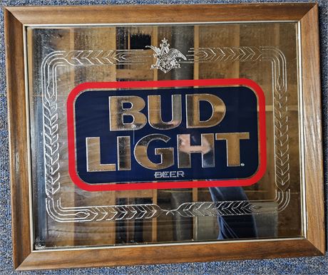 Bud Light Mirror Beer Sign