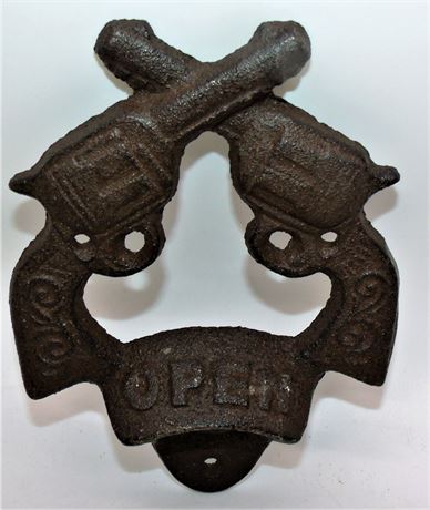 Cast Iron Crossed Guns bottle opener