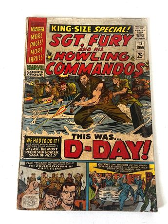 Aug 1966  Vol. 1 Marvel Comics "SGT. FURY AND HIS HOWLING COMMANDOS" #2 Comic