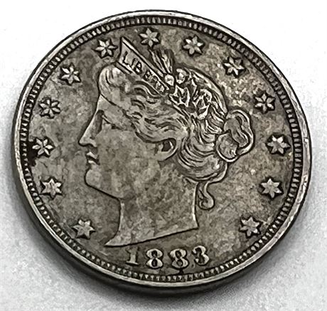 1883 Silver Liberty Head V Nickel No Cents