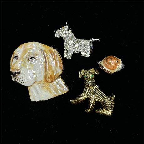 Dog Brooches Set of 4