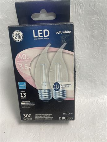 2 soft, white lightbulbs, LED