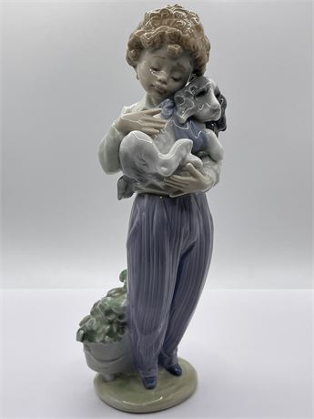 Lladro 1989 “My Buddy” 7609 Boy with Dog Figurine