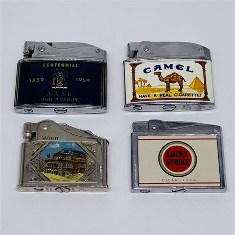 Bundle of 4 Vintage Advertising and Souvenir Lighters
