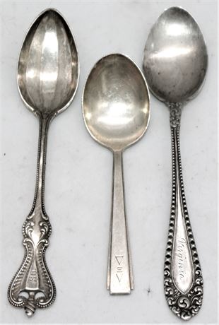 Three Sterling silver spoons