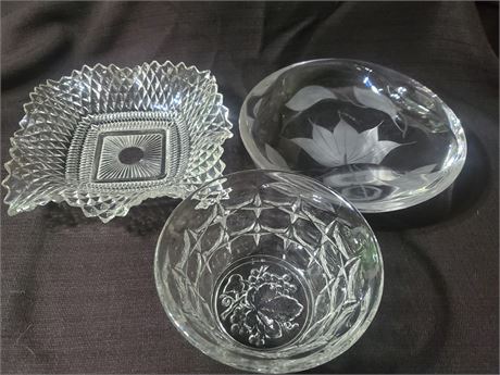 3 vintage candy dishes
