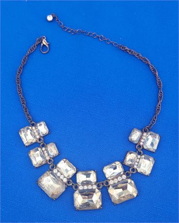 Chunky clear rhinestone necklace