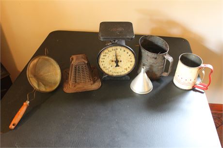 Vintage Scale, Flour Sifters, and More