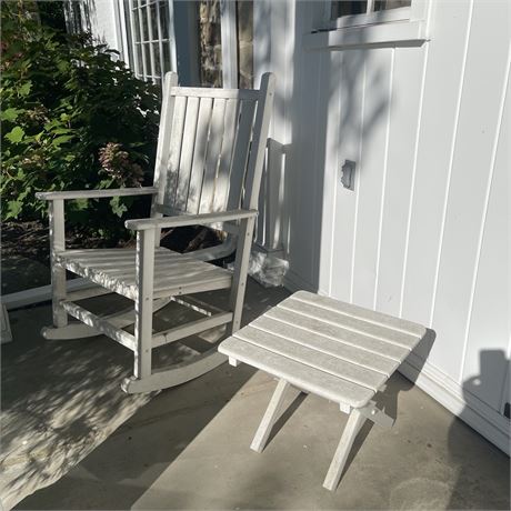 Wooden Porch Chair and Side Table