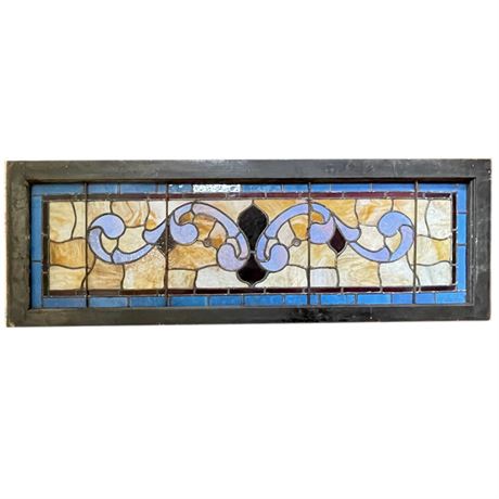 Antique Transom Tiffany Style Stained Glass Window