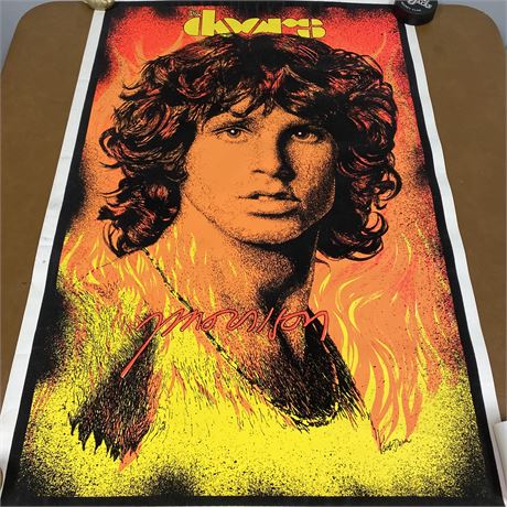 Rare 1988 Jim Morrison The Doors Velvet Blacklight Poster