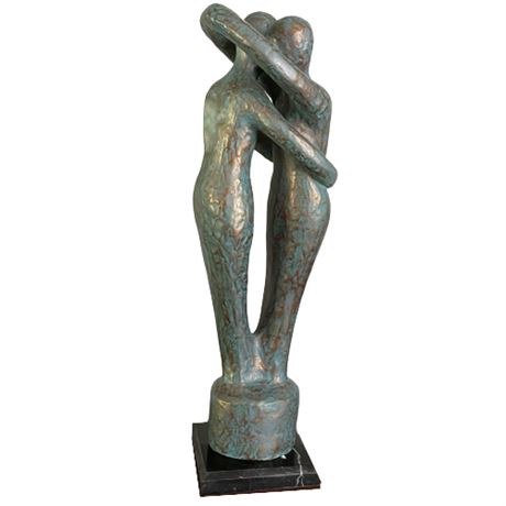 Abstract Embracing Couple Statuette