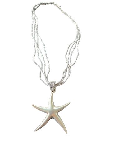 Silver Tone Star Necklace