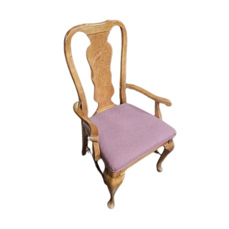 English Queen Anne  Upholstered Seat Armchair