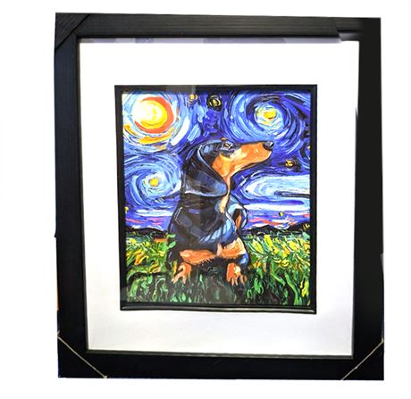 Daschund Art-Framed and ready to hang