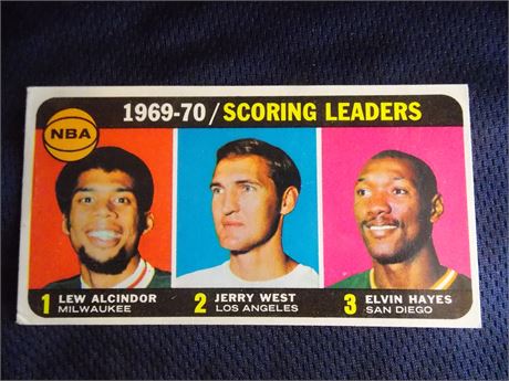 1970-71 Topps #1 Lew Alcindor/Jerry West/Elvin Hayes LL
