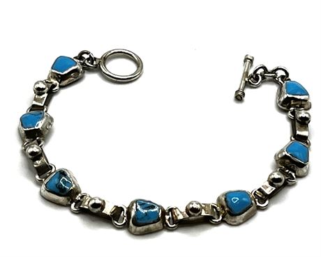 Sterling Silver Blue Gemstone Bracelet