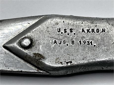 1931 US Navy Goodyear Made USS Akron & USS Macon Airship Blimp Knife Memorabilia