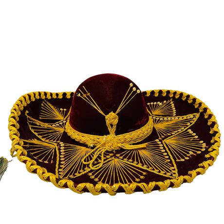 Authentic Sombrero Maroon and Gold