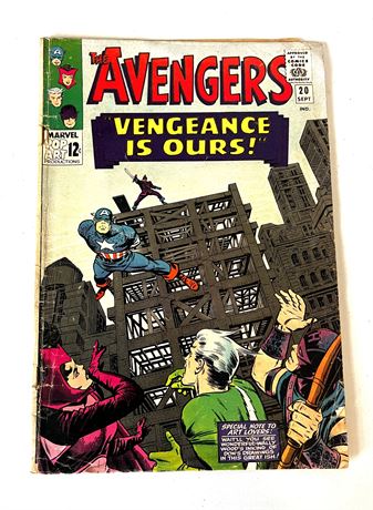 Sept. 1965 Vol. 1 #20 Marvel Comics "THE AVENGERS" Comic Rare