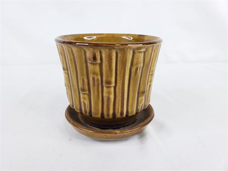 Vintage McCoy Ceramic Pot with Attached Base