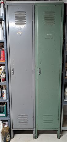 Set of Two (2) Metal Lockers and Contents