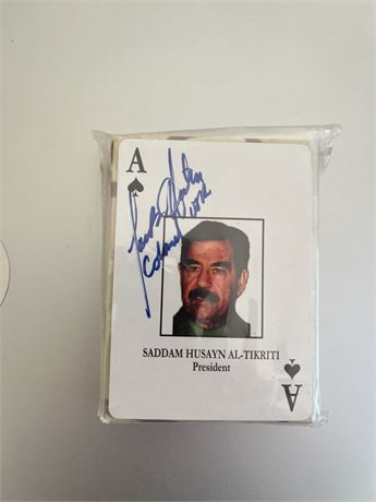 Saddam Husayn Al-Tikriti Signed Card
