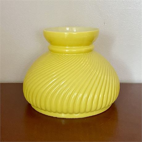Vintage Ribbed Yellow Glass 7" Student Lamp Shade