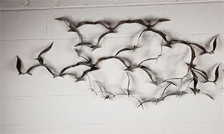 Flock of Birds in Flight Metal Wall Hanging Sculpture (ii)