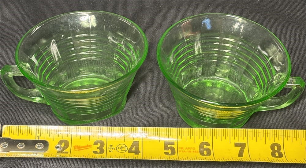 Rust Tea Cups Rust Belt Revival Online Auctions - Pair Of Uranium Glass Tea Cups.