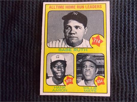 1973 Topps #1 Babe Ruth/Hank Aaron/Willie Mays